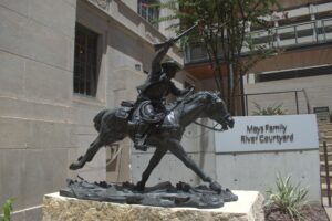 27) Harry Jackson (1924-2011), "The Marshal, Five Foot (John Wayne as Rooster Cogburn)", 1980, Bronze, Gift of Jack and Valerie Guenther Foundation in honor of Fully Clingman