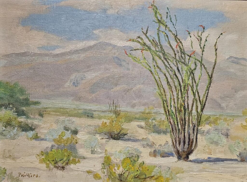 Bert Geer Phillips (1868-1956), Ocotillo, 1941, Oil on Board.