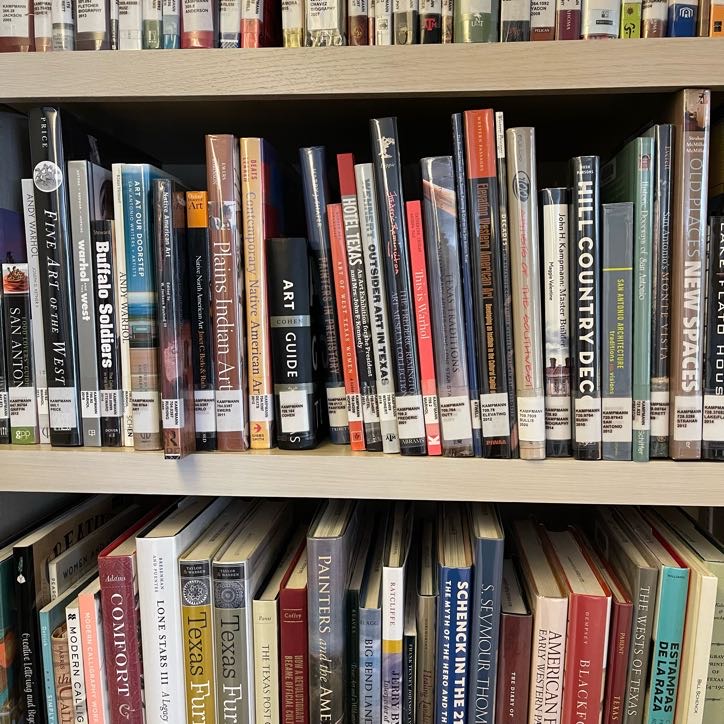 row of books in a library